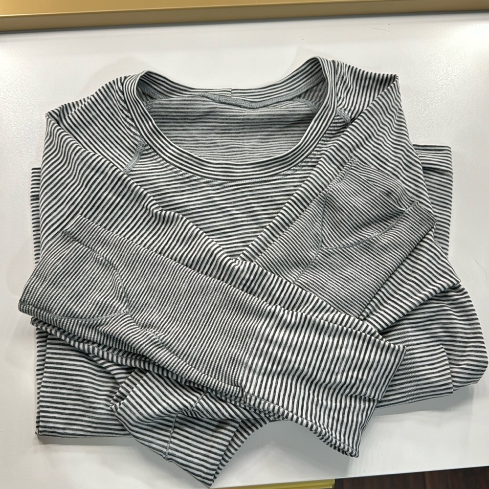 Lululemon Longsleeve swiftly tech *race length, color:  Wee Are From Space White